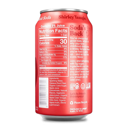 Poppi Prebiotic Soda, Shirley Temple, 12 Oz, 12 Pack