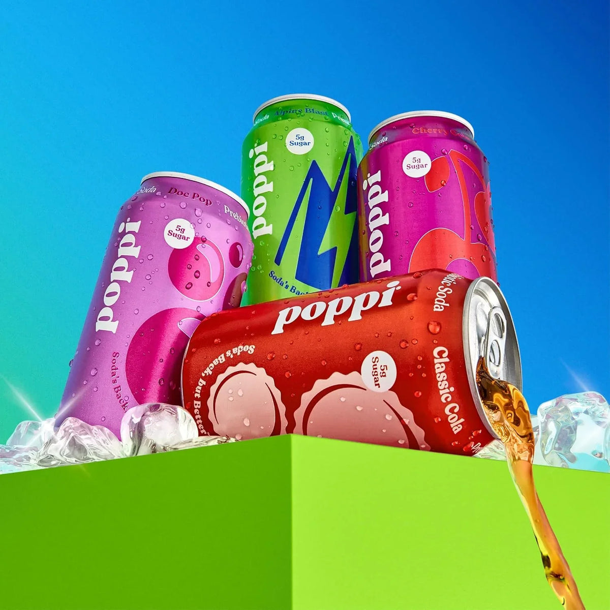 Poppi Prebiotic Soda, Soda Staples, 12 Oz, 12 Pack